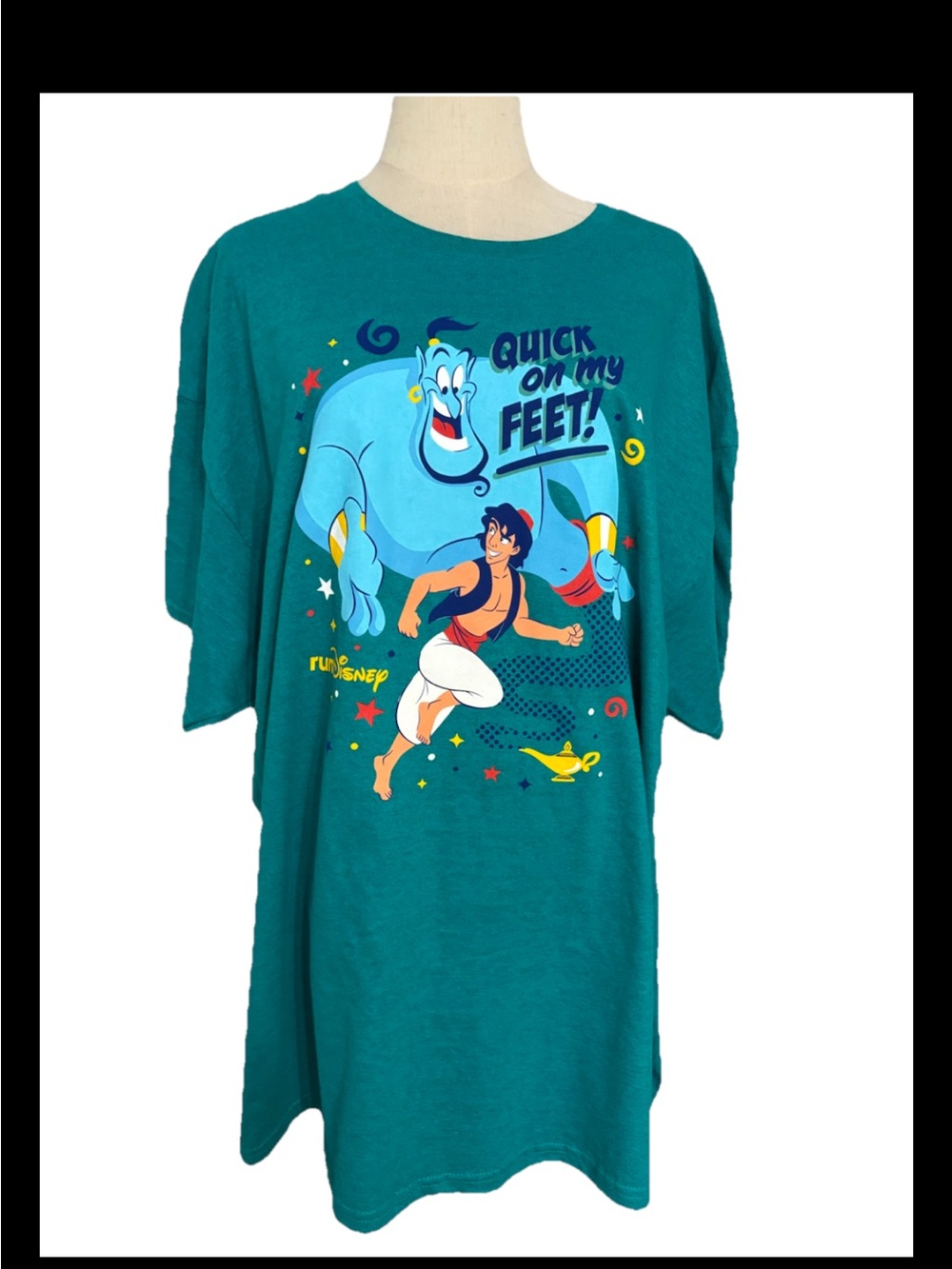 Disney Parks Run Disney Quick On My Feet Green T-Shirt 2XL New with tags